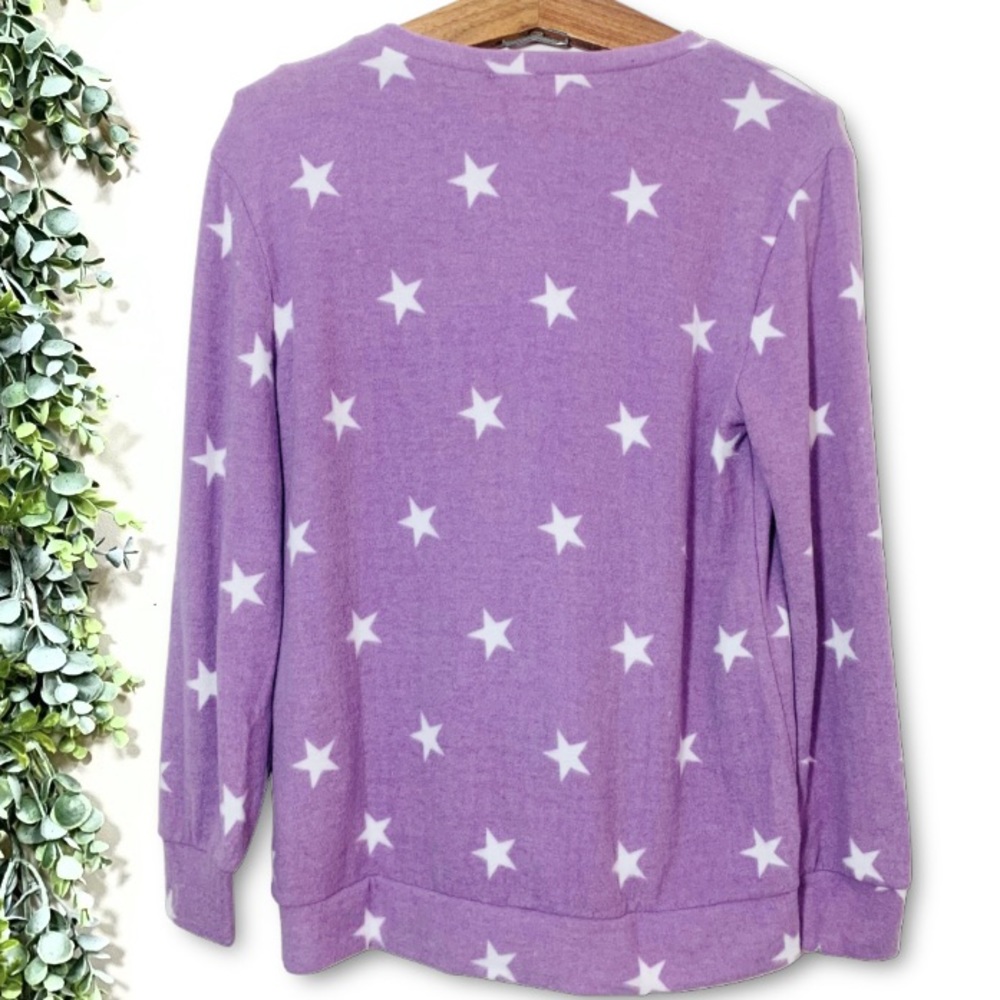 Star print cozy sweater purple - Picture 11 of 12